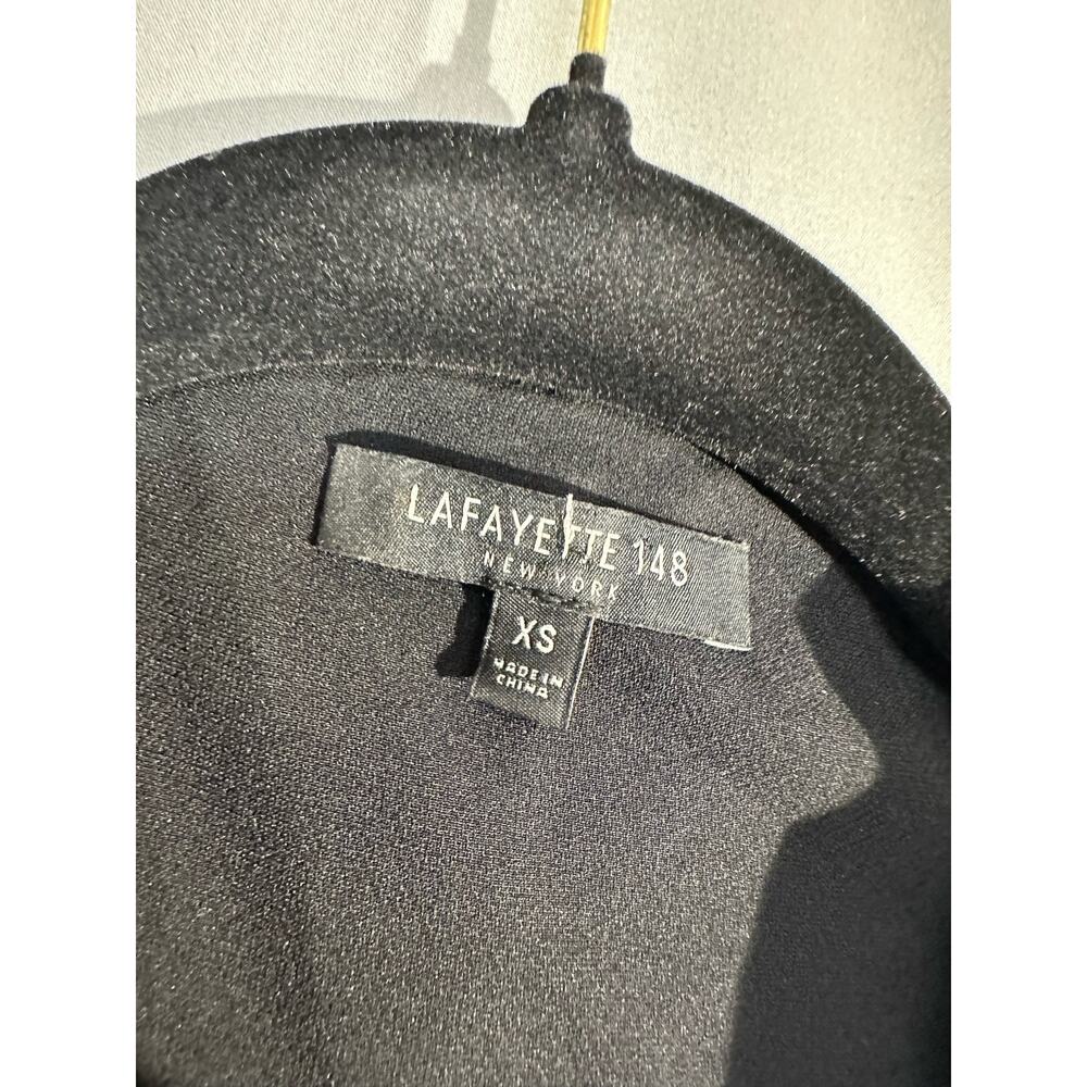 Lafayette 148 Top Womens XS Black Silk Button Capsule Minimalist Sleeveless - Picture 2 of 8